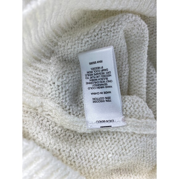 NWT Express White Lightweight Knit Open Back Long Sleeve Sweater Size Large - Picture 5 of 8